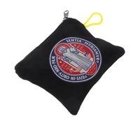 DIYEAH Bolsa de joyería cruzada Estuche joyas cruz porta rosario bolsa de gracia caso de recuerdo Bolso de la cremallera bolso de joyería de comunión monedero tela Black
