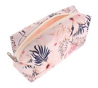 DIYEAH Bolsa de Maquillaje de Viaje Gran Capacidad y Cremallera, Resistente al Agua, de Lino Algodón, Compartimentos Versátiles para Uso Diario y Viaje