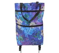 DIYEAH Bolsa de Supermercado de Gran Capacidad y Bolsa de Carrito de Plegable Ligera Asas Resistentes y Ruedas Prácticas para Adultos en Centros Comerciales y Exteriores