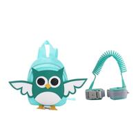 DIYEAH Bolsa de Viaje Antipérdida Mini Mochila Antipérdida con Correa Ajustable, Enlace de Muñeca, Nylon, Verde, Búho de Dibujos Animados, para Bebés y Pequeños