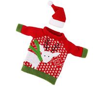 DIYEAH Bolsa para Botella de Vino Navideña Diseño de Ciervo Funda Decorativa Tipo Suéter Pequeño Tela Protectora para Botellas Adorno Festivo para Fiestas y Cenas de Navidad