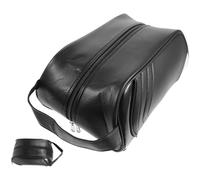 DIYEAH Bolsa para Zapatos de Golf Cremallera, Organizador Portátil de Cuero Negro, Resistente al Desgaste y Plegable para Fútbol y Baloncesto
