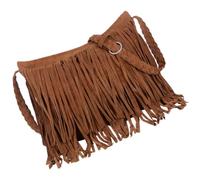 DIYEAH Bolso Bandolera para Mujer Flecos, Estilo Boho Retro | Poliéster Textura Tipo, Asa Ajustable, Interior Amplio para Llaves y Lápiz Labial