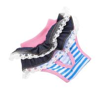 DIYEAH Braguitas para Perros Talla M de Algodón Lavables, Pañal Fisiológico Cómodo para Perras Hembras, Diseño Encaje y Lazo, Uso Diario para Evitar Fugas y Mantener Higiene Hogar