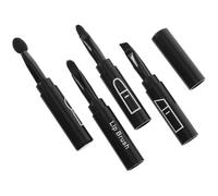 DIYEAH Brocha de Maquillaje Portátil Negra, Pincel Multifuncional para Sombras de Ojos, Delineador de Cejas y Labios, Compacto y Práctico para Viaje y Uso Diario