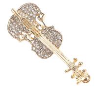 DIYEAH Broche de Violín Dorado con Cristales de Imitación Alfiler de Solapa Musical Elegante para Ropa Mochila y Traje de Etiqueta Accesorio Unisex de Aleación Versátil para Ocasiones