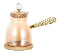 DIYEAH Cafetera turca: Tetera de cristal - Cafetera turca griega Cezve - Tetera de cocina con asa lateral para chocolate caliente - 550 ml