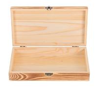DIYEAH Caja de Almacenamiento de Madera con Tapa Abatible y Cierre Caja Rectangular Multiusos para Guardar Tarjetas de Recetas Joyas y Objetos Pequeños Diseño sin Pintar con Acabado