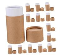 DIYEAH Caja De Cilindros De Papel Kraft 15 Piezas Tapa Sellada, Bote De Almacenamiento Doméstico Multifuncional Pequeño Para Té y Artículos Del Hogar, Color Natural, Uso Cocina y Despensa