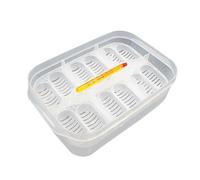 DIYEAH Caja de Incubación para Serpientes y Huevos con Termómetro, Plástico Transparente y 12 Compartimentos, Reutilizable para Cría Confiable y Control de Temperatura Color