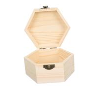 DIYEAH Caja de Madera Hexagonal sin Pintar para Joyería y Almacenamiento Pequeña Caja Decorativa Multipropósito para Organizar Joyas y Objetos Diseño Natural y Artesanal para Regalo