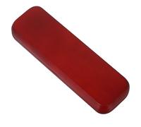 DIYEAH Caja de Madera para Bolígrafos con Doble Ranura Estuche Elegante para Almacenamiento de Lápices para Oficina y Acabado Rojo Sofisticado