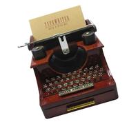 DIYEAH Caja de Música Creativa en Forma de Máquina de Escribir, Caja de Almacenamiento de Joyas, Adorno de Escritorio Retro Manivela, Decoración Musical Mecánica para Hogar y Oficina