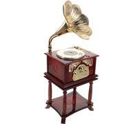 DIYEAH Caja Música Retro con Diseño Tallado Mini Fonógrafo de Mesa Vintage Decoración Creativa para Amantes Música Melodías Clásicas