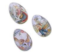 DIYEAH Cajas de Hojalata Diseño de Huevos de Pascua Estilo Dibujo Animado, 3 Unidades para Guardar Dulces y Decorar en Semana Santa Varios estilos