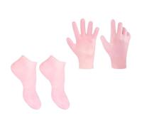 DIYEAH Calcetines Exfoliantes y Guantes Hidratantes Sebs Rosa, 1 Juego, para Pies y Manos, Reparan la Epidermis Seca y Agrietada, Suaves Tejido