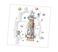 DIYEAH Calcomanía Mural de Habitación Infantil Medidor de Altura para Pared en Pvc, Diseño Creativo de Astronauta y Nave Espacial, Decoración Práctica para Cuarto de Niños