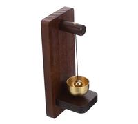 DIYEAH Campana para Puerta de con Llamador de Madera y Timbre de Latón Sonido Suave y Claro Timbre Adhesivo para Tiendas Oficinas y Hogares Compatible con Puertas de Madera y Superficies