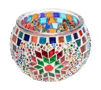 DIYEAH Candelabro de Vidrio con Diseño en Fragmentos para Mesa Decoración Romántica para Bodas y Hogar Soporte para Velas Transparente Diseño Artístico y Luz Cálida Ambiental