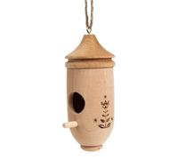 DIYEAH Casa de Colibrí Colgante de Madera, Nido Decorativo Pequeño para Jardín y Patio, Adorno Artesanal Natural para Decoración Exterior, Accesorio de Nido de Pájaro Artificial