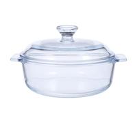 DIYEAH Cazuela con tapa, recipiente de vidrio redondo para cocinar, 0,85 cuartos de galón. Fuente versátil para hornear, ideal para guardar sobras y más. Juego de utensilios para hornear, perfecto
