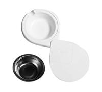 DIYEAH Cenicero Oculto para Escritorio Giratorio de Acero Inoxidable de Color Claro Desmontable con Adhesivo, Resistente Lluvia y Viento, Ahorro de Espacio para Hogar, Oficina