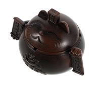 DIYEAH Cenicero Pequeño de Cerámica Maneki Neko con Tapa a Prueba de Viento Cenicero Redondo para Mesa y Decoración del Hogar Adecuado para Patio Oficina y Jardín Diseño Vintage Feng