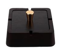 DIYEAH Cenicero Resistente al Viento de Sobremesa con Tapa de Madera y Revestimiento de Acero Inoxidable con Diseño Clásico Oriental para Uso en Interiores como Oficina y Hogar