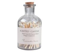 DIYEAH Cerillas para Velas Tarro de Vidrio Blanco con 50 Fósforos Madera Uso en Aromaterapia para Sala y Mesa de Café