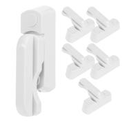 DIYEAH Cerradura de Ventana en Forma de T de Plástico Blanco, a Prueba, Limitador de Seguridad para Dormitorio y Hogar, Reemplazo Versátil y Seguro