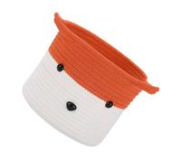 DIYEAH Cesta de Almacenamiento de Algodón Tejido, Decorativa para Hogar | Naranja y Blanco, Hecha a Mano, Forma Creativa Versátil, Fácil de Mover, para Organización Doméstica