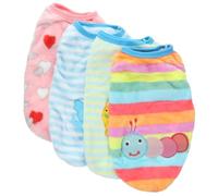 DIYEAH Chaleco para Perros Pequeños de Franela Cálida de Otoño E Invierno 4 Piezas Diseño de Dibujos Animados Corazón Oruga Caballo de Madera Caracol para Mascotas Ropa Decorativa