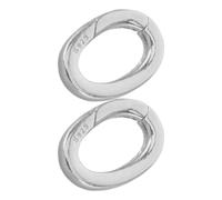 DIYEAH Cierre de Resorte para Collar de Plata Ovalado 1,27x1,01 Cm Estructura Estable y Compatibilidad Versátil, Adecuado para Uso Diario y Eventos Obsequios, Pack de 2 Piezas