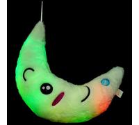 DIYEAH Cojín Luminoso Forma de Luna LED Almohada de Peluche Brillante Blanca Suave Felpa Algodón PP Obsequio Infantil para Cumpleaños y Decoración Infantil