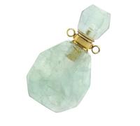 DIYEAH Colgante de Frasco de Perfume de Fluorita Natural Verde sin Cadena Mini Botella para Aceites Esenciales y Aromaterapia Accesorio Ligero para Collar Decoración de Joyería para