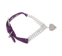 DIYEAH Collar para Mascotas Pequeño Ajustable con Purpurina y Colgante de Corazón, Collar para Perro y Gato con Gemas de Imitación, Accesorio Ligero y Cómodo para Cachorros y Gatitos,