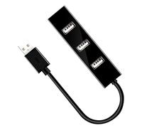 DIYEAH Concentrador USB 2.0 de 4 Puertos, Adaptador de Expansión Multifuncional de PVC para Computadoras y Laptops