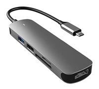 DIYEAH Concentrador USB de Aleación de Aluminio Dock Station para Laptop y Teléfonos Adaptador Tipo Soporte para Múltiples Dispositivos Compatible con y Transferencia Rápida