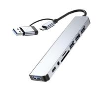 DIYEAH Concentrador USB Tipo C Multipuerto Adaptador para Portátil Puertos USB Adicionales para Laptop para Computadora
