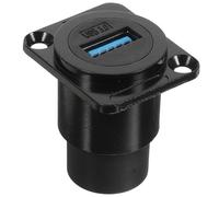 DIYEAH Conector USB 30 Hembra para Montaje en Panel Adaptador Acoplador Mamparo D Tipo Extensión de Datos Negra Compatible USB 20 Transmisión Rápida y Resistente a Rayos UV para