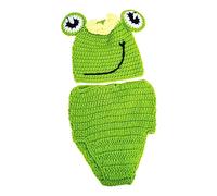 DIYEAH Conjunto De Ranita para Recién Nacido Ropa De Fotografía Hecha Mano Accesorios De Disfraz para Fotos Infantiles Verde para Sesión De Fotos