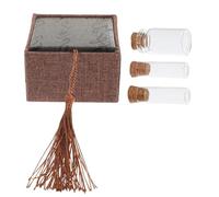 DIYEAH Contenedor para Dientes de Leche Ñiño con 3 Biberones de Conservación Vidrio Azul Caja para Guardar Primer Diente y Mechones de Pelo Fetal Set de Recuerdo Infantil para Uso