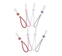 DIYEAH Cordón Para Teléfono Móvil Diseño De Flor De Ciruelo Para Mujeres, Correa De Muñeca Antideslizante, Cuero Trenzado, Estilo Creativo, Tamaño Corto, Color Mixto 8 Piezas