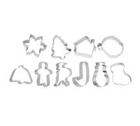 DIYEAH Cortador de Galletas de Acero Inoxidable en Varios estilos, 10 Piezas, Molde para Galletas Navideño, Juego, Patrón de Navidad, Antiadherente, Fácil de Limpiar Varios estilos