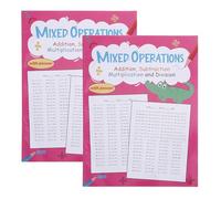 DIYEAH Cuaderno de ejercicios de matemáticas de 2 libros: suma, resta, multiplicación y división - Hojas de práctica diaria estructuradas - Ejercicios de aritmética elemental con respuestas para