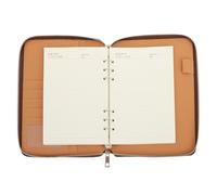 DIYEAH Cuaderno de Hojas Sueltas A5 con Cierre Cuaderno de Planes Marrón para Oficina Libreta Portátil para Escritura Diaria y Organización Empresarial