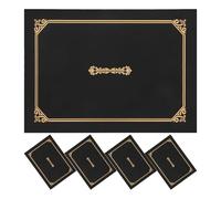 DIYEAH Cubierta Protectora para Certificados A4, 5 Unidades, Funda para Diplomas Estampado Dorado, Papel Resistente Negro, Adecuado para Diplomas de Graduación y Premios