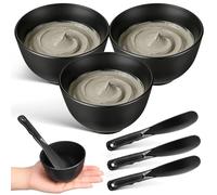 DIYEAH Cuenco de silicona para mascarilla facial, tazón profundo, 1 juego, negro, reutilizable, para beauty routine y aplicación uniforme