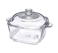 DIYEAH Cuenco de Vidrio Templado con Tapa Resistente al Horno y Microondas Bol Transparente Cuadrado para Ensaladas y Frutas Apto para Congelar y Uso Familiar o Restauración