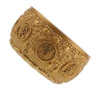 DIYEAH Cuenco Decorativo Dorado de Aleación Diseño Octogonal para Oficina y Tiendas, Símbolo de Riqueza y Ambiente Positivo Feng Shui